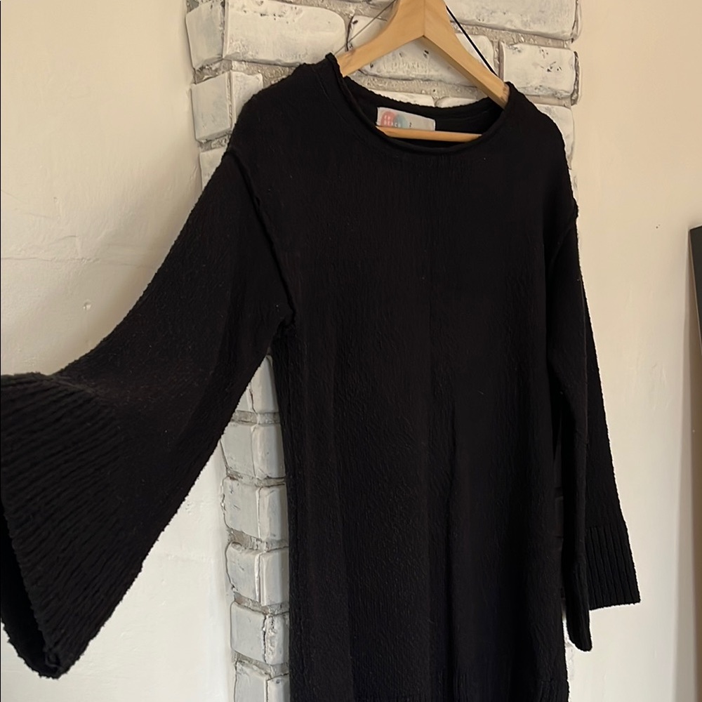 Free People Black Long Sleeve Tunic Sweater